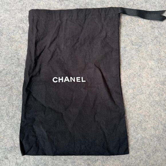 Authentic Chanel Dust Bag Black White Drawstring 8.75"x13.25" - Picture 1 of 6